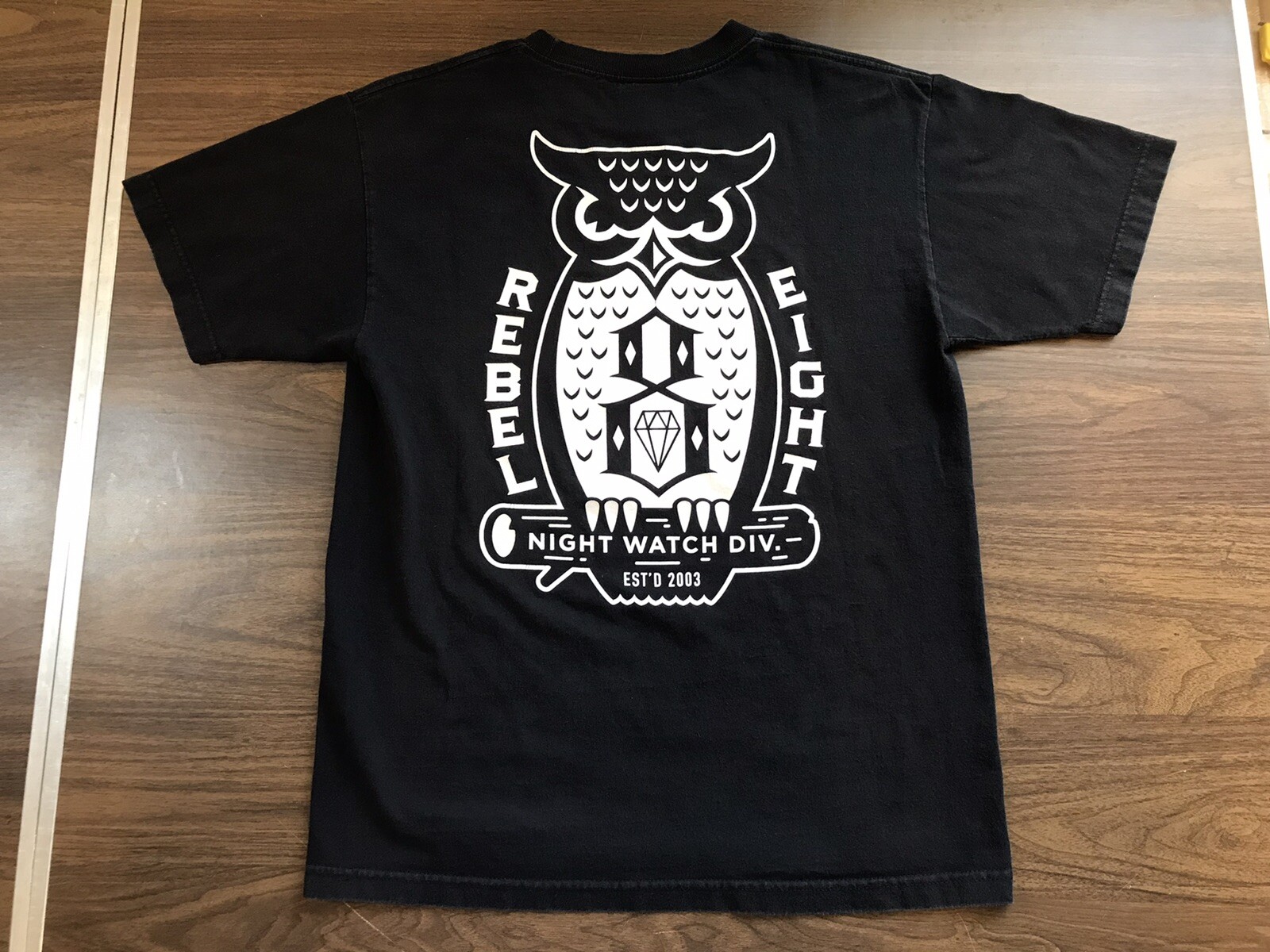 Men’s Vintage Rebel Eight Owl T-shirt Size M Night Watch Division Double Sided 8 gallery