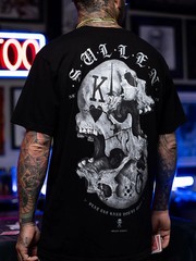 Sullen Men’s Monarchy Short Sleeve Premium T-shirt Skull Cards Tattoo Style Tee