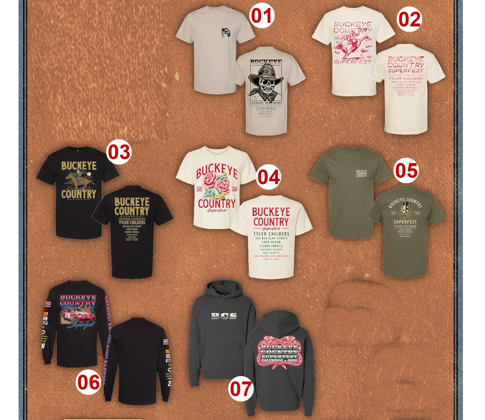 Buckeye Country Superfest 2026 Columbus Ohio reprint T-Shirt Hoodie Long Sleeve gallery