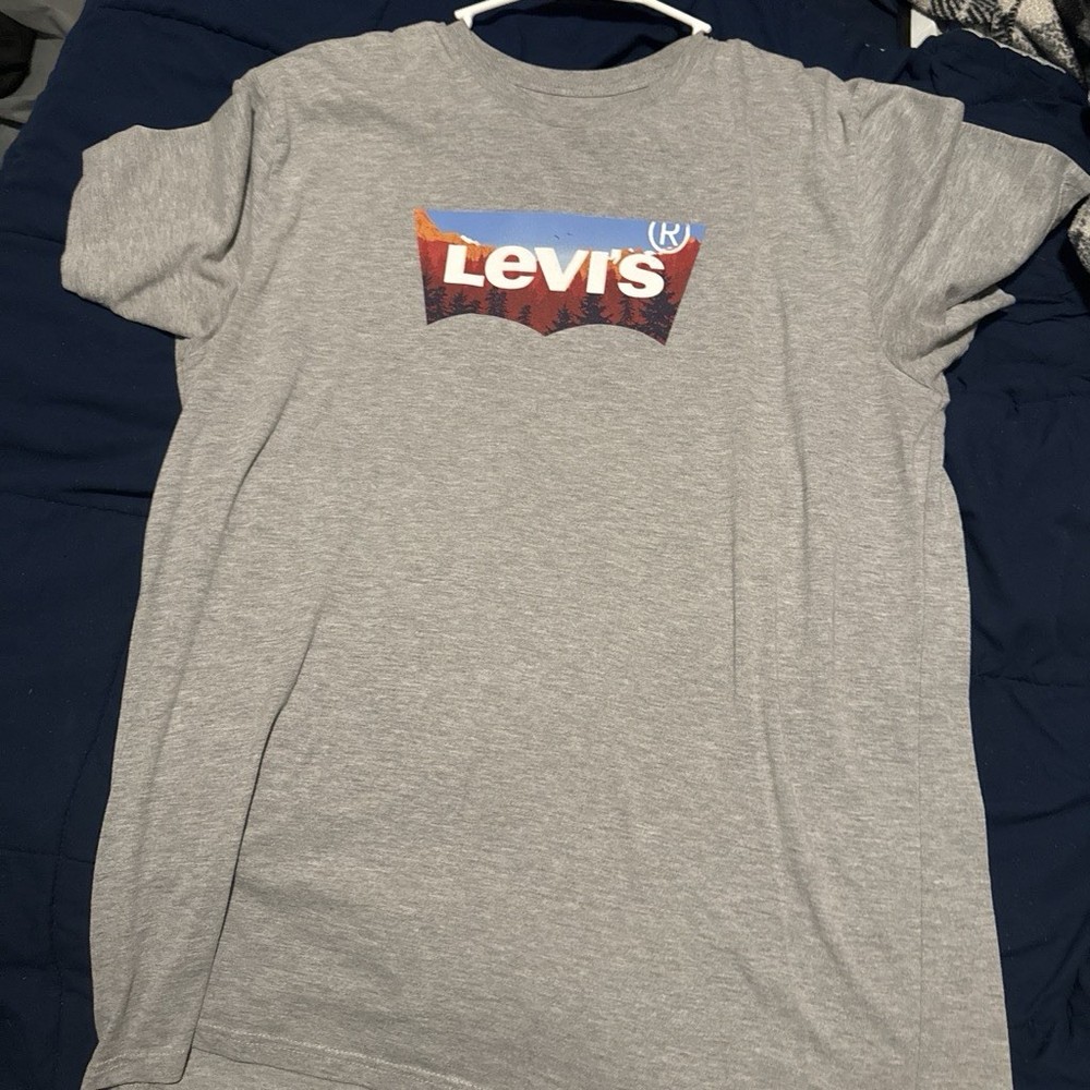 Levi’s Men’s Solid Gray Crew Neck Short Sleeve Jersey Logo T-Shirt XL Regular