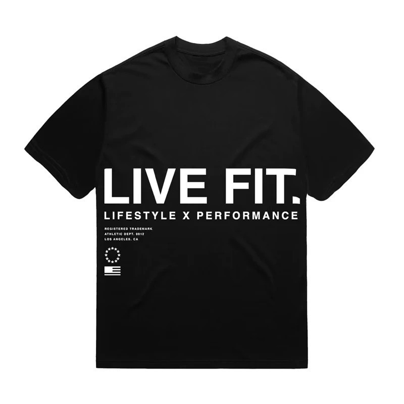 Men's Sport Gym Cotton Oversized Graphic Printed T-shirt Summer Streetwear Top gallery