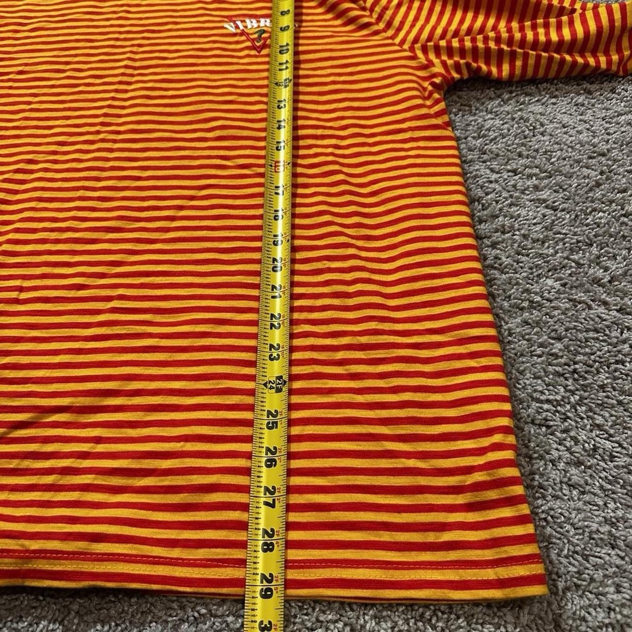 GUESS x J Balvin Vibras Tour Collab Striped Long Sleeve Shirt Orange Mens XL gallery