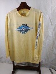 HOOK & TACKLE Yellow TEE Long Sleeve T Shirt w/ Sun Protection UPF 50+ men’s XL