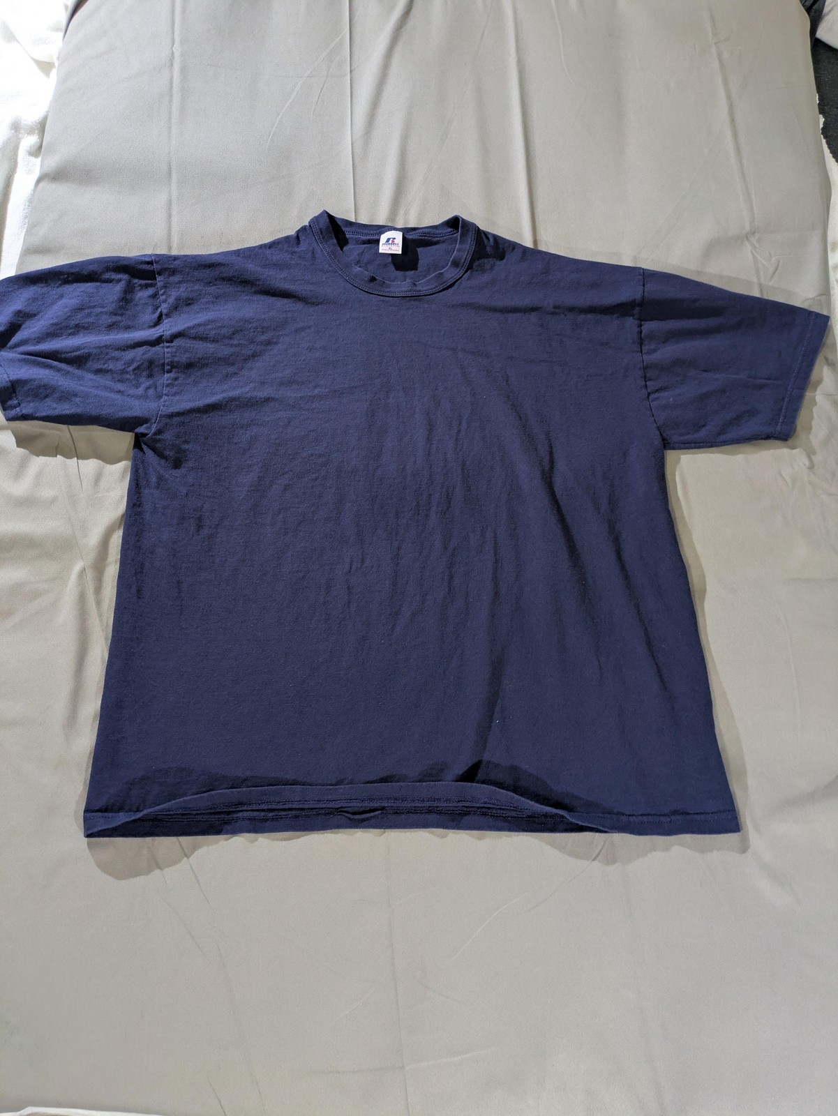 Vintage Russell Athletic Shirt Mens XL Navy Blue Solid Crewneck Blank T-Shirt