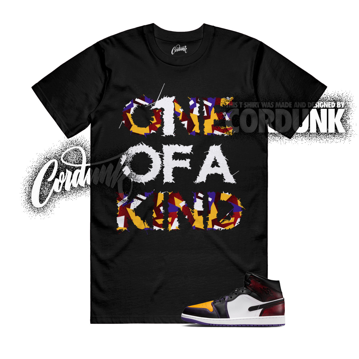 1 LA to Chicago Black White Red Court Purple Yellow Mid T Shirt Match 1OAK gallery