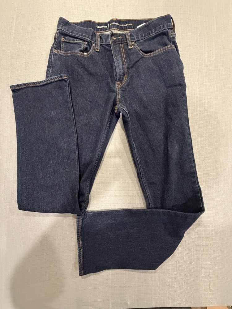 Old Navy Men’s 31×34 Bootcut Jeans Dark Blue Denim 5-Pocket Button Zip