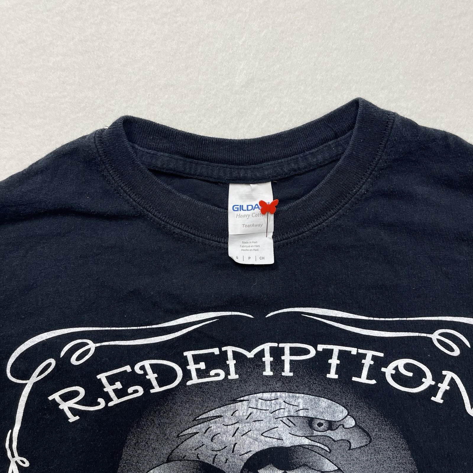 Mens Small Redemtion Tattoo Black T-Shirt Grunge Goth Punk Skull Eagle Gildan gallery