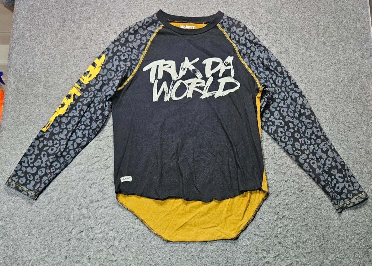 Trukfit multi-color long sleeve cotton "Truk da world" shirt men size Large gallery