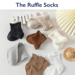 Ruffle Socks Women, Ruffle Turn-Cuff Casual Cute Girl Ruffle Socks Breathable…