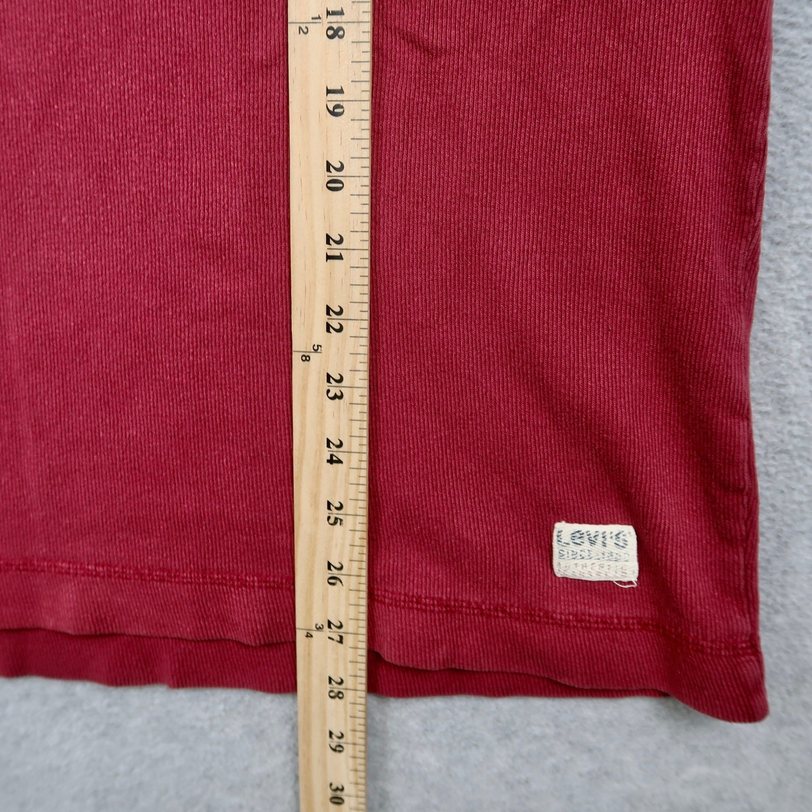 Vintage Levis Mens Henley Shirt M Burgundy Red Short Sleeve Ribbed Cotton gallery