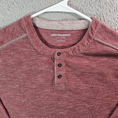 Johnston & Murphy Henley Shirt Men Large Long Sleeve Stretch Maroon