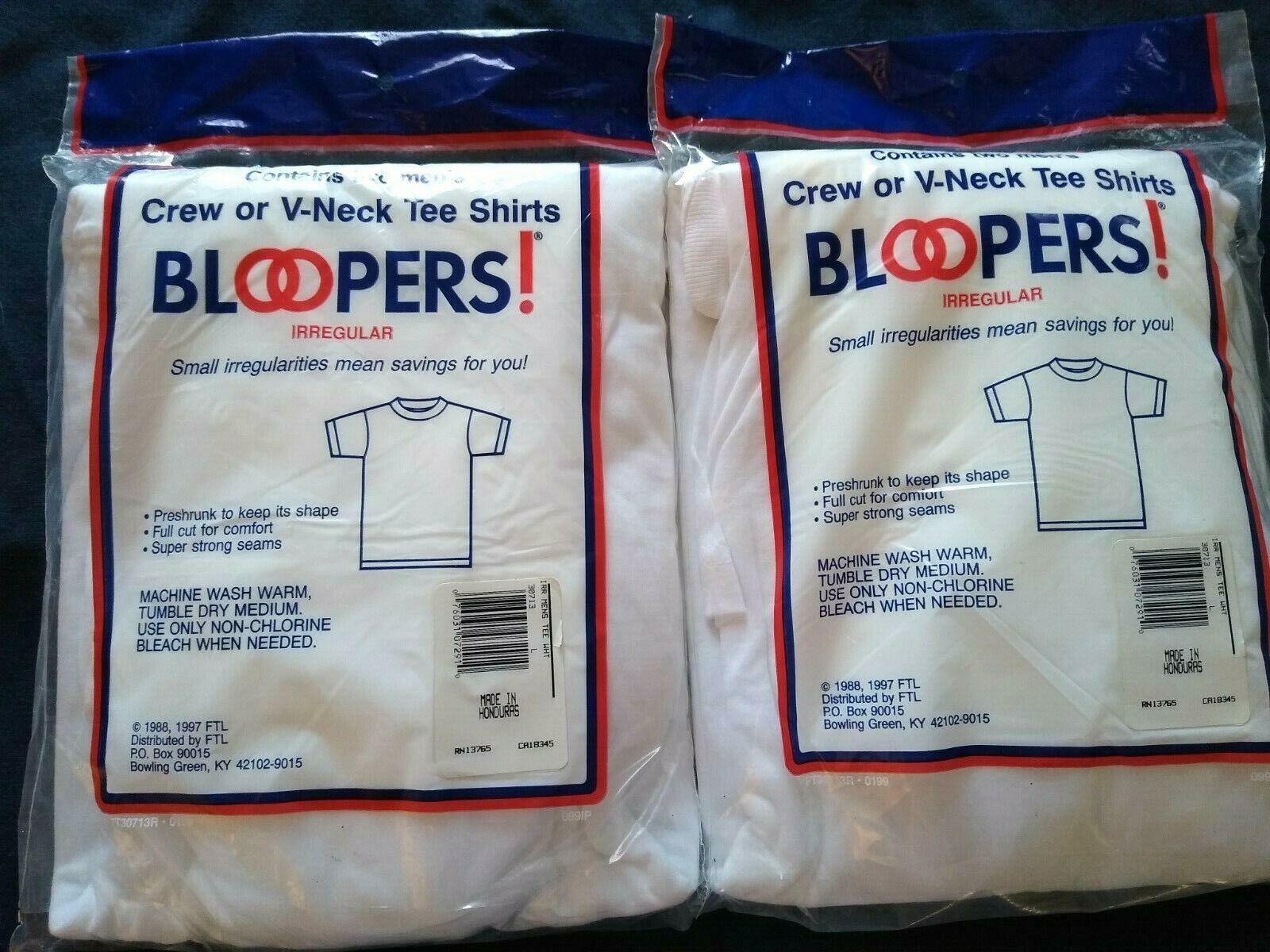 Vintage Fruit of The Loom Bloopers Mens Irregular V Neck T Shirts New 1997 Large gallery