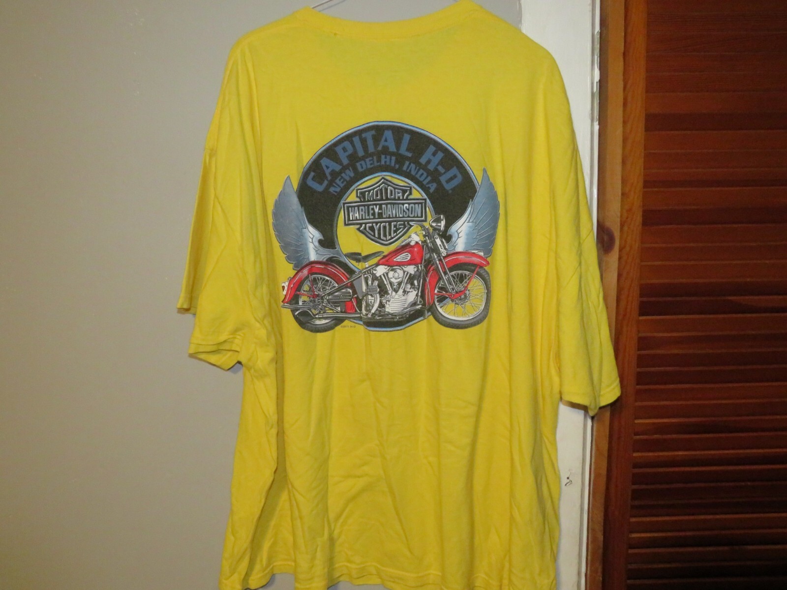 Rare Harley-Davidson Capital New Deli India Tshirt Size 3XL Yellow Motorcycle gallery