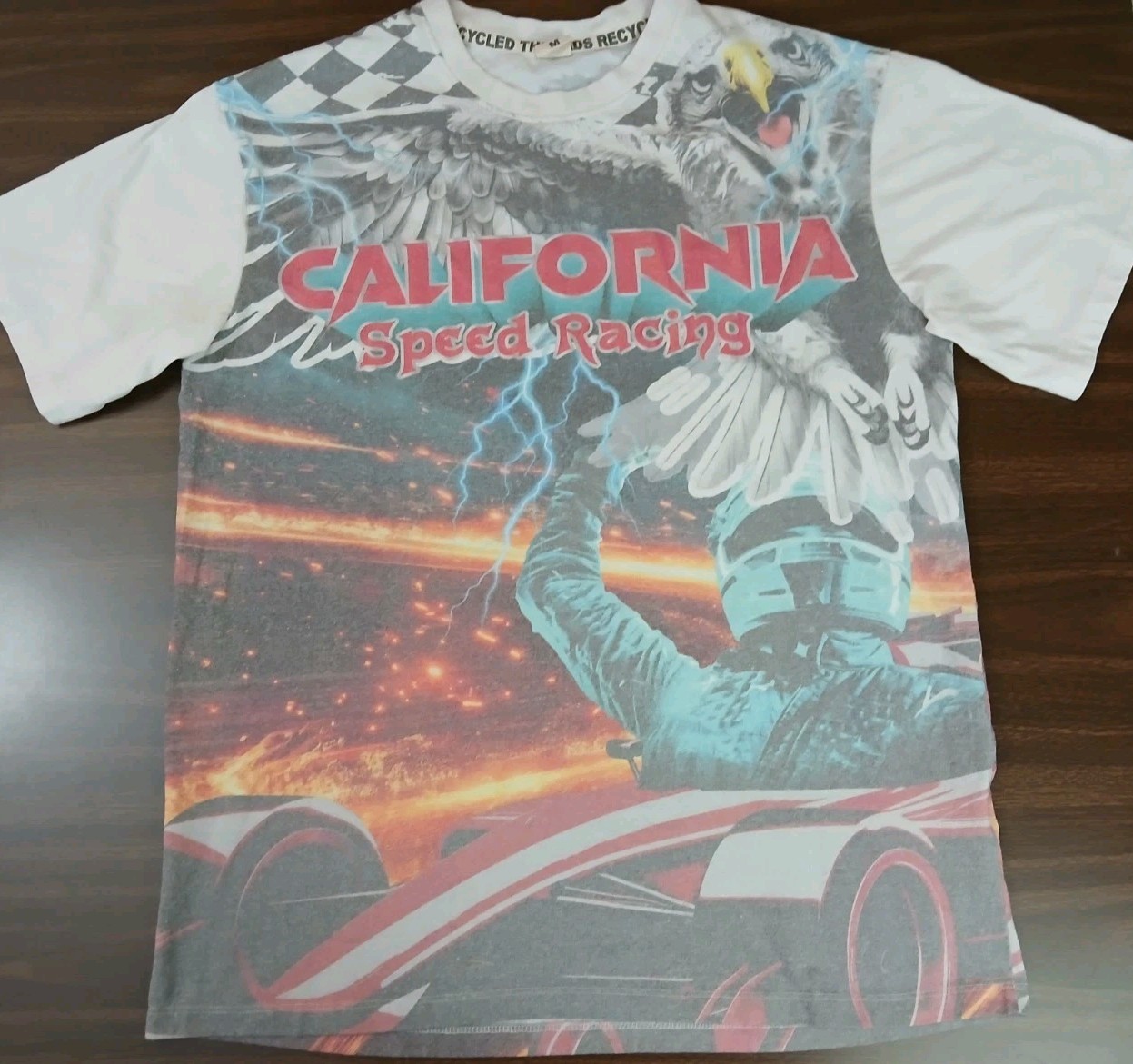 California Speed Racing T-shirt Size Medium Cars American Eagle Double Sided