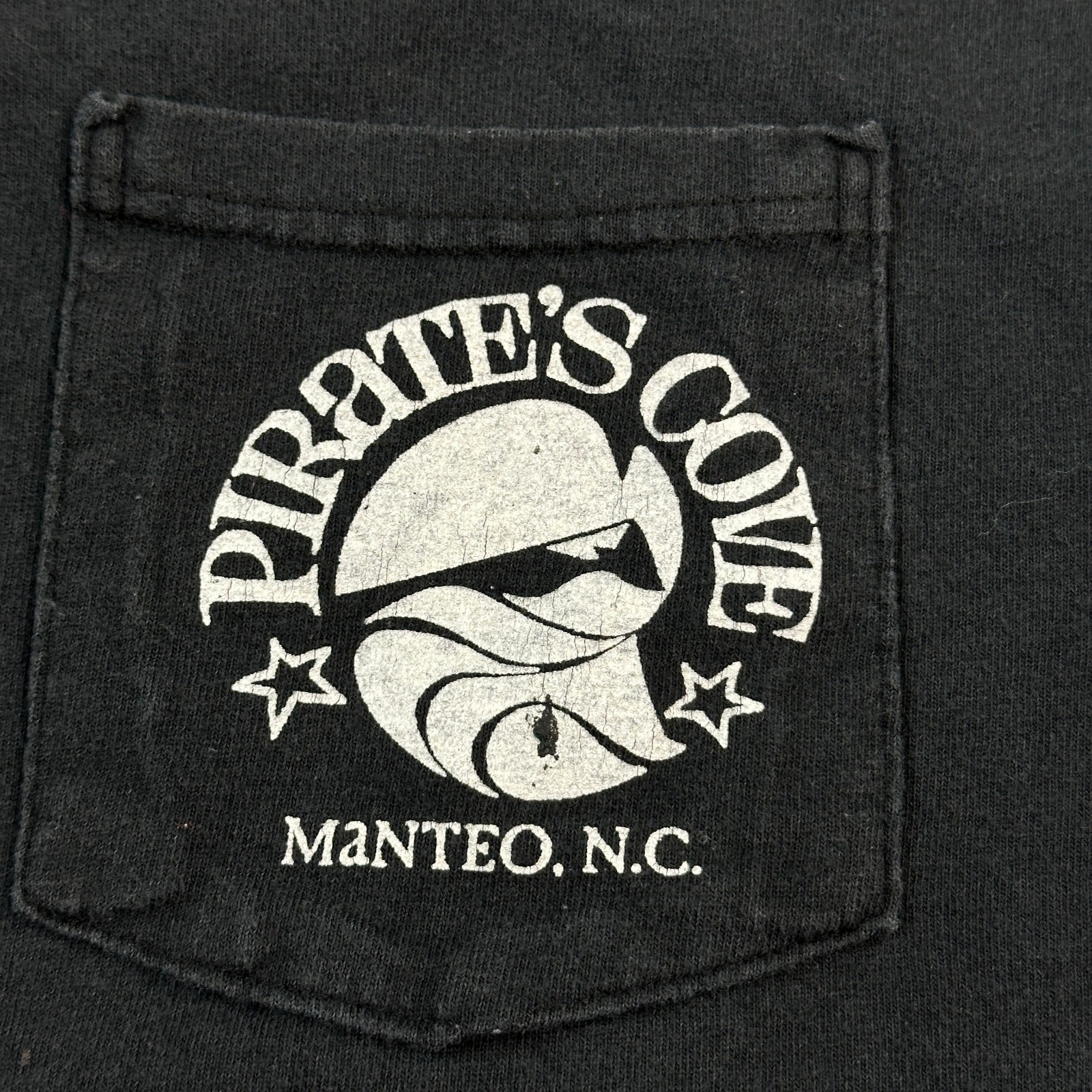 Vintage Pirates Cove Shirt Mens Large Black Fishing Marlin Graphic Pocket Tee gallery