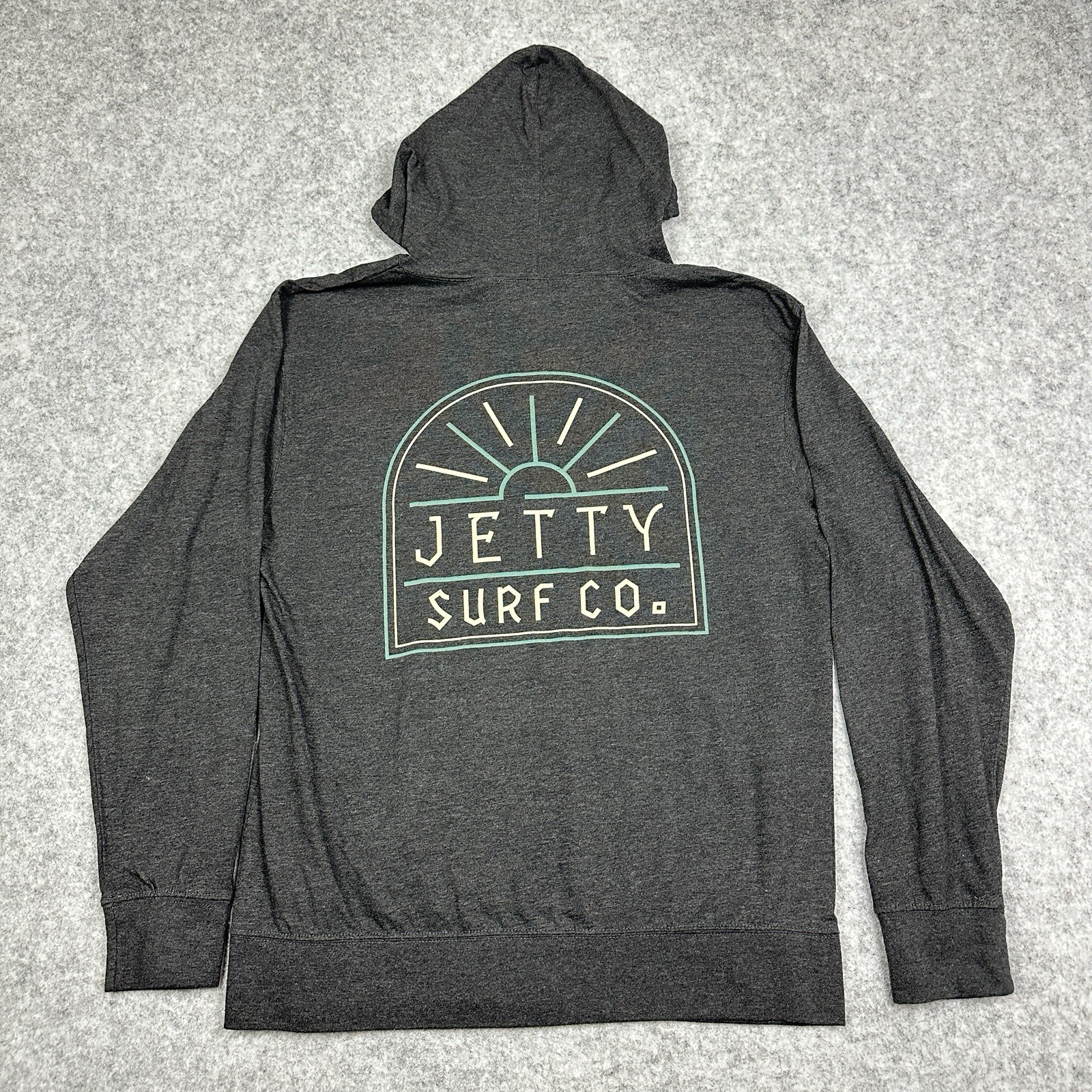 Jetty Surf Co Lightweight Jersey Hooded Pullover Mens L Graphic Kangaroo Pocket gallery