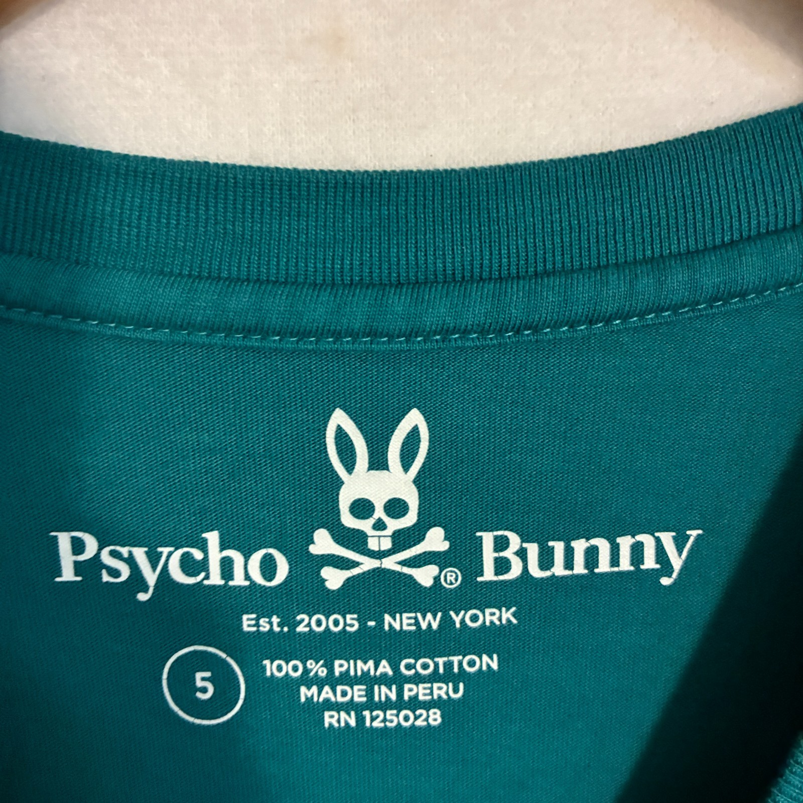 Psycho Bunny Shirt Mens Size 5 (M) Pima Cotton Neon Logo Skull Crossbones Tee gallery