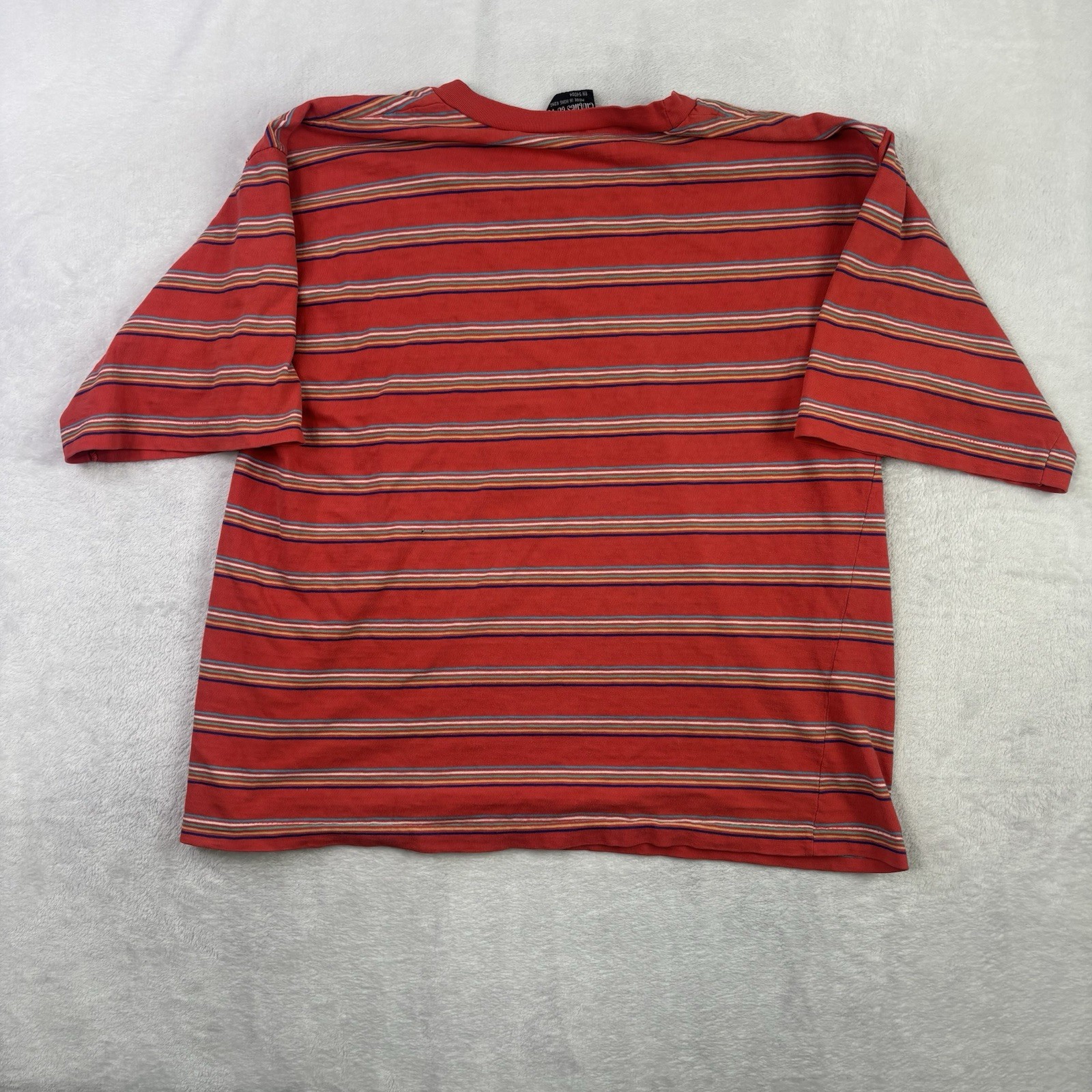 VTG 60s Clothes To You Red Striped Short Sleeve Single Stitch Shirt OSFA gallery
