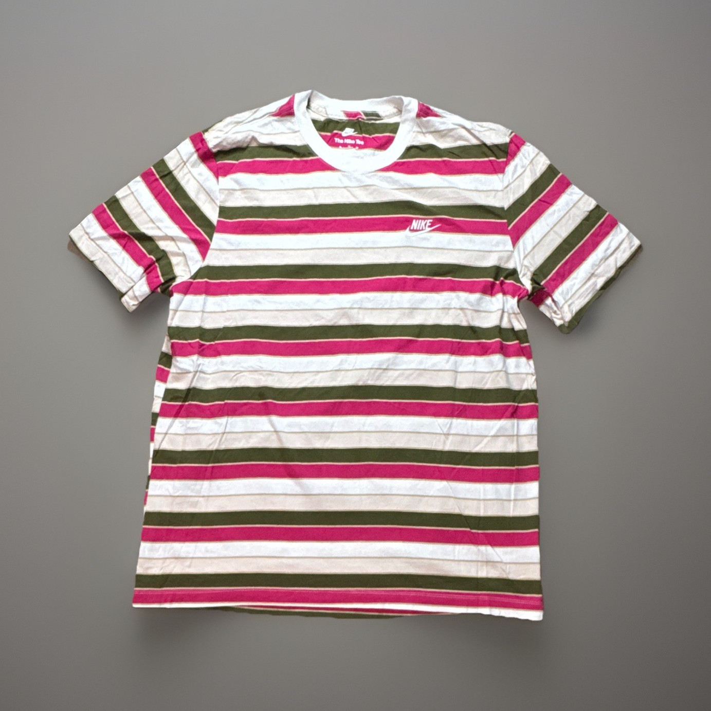 Nike The Nike Tee Men's Striped Crew Neck Short Sleeve T-Shirt Size XL gallery