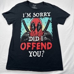Marvel Deadpool t shirt Size M Sorry Did I Offend You? 100% Cotton Black