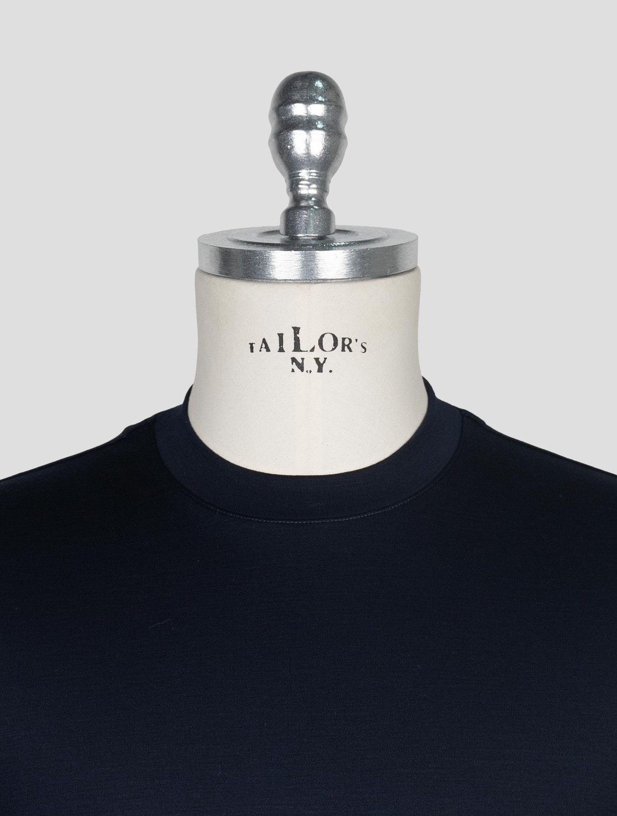 NEW RICHARD SMITH DARK BLUE LORO PIANA WOOL AUSTRALIS AQUA T-SHIRT EU 56 - US 4 gallery