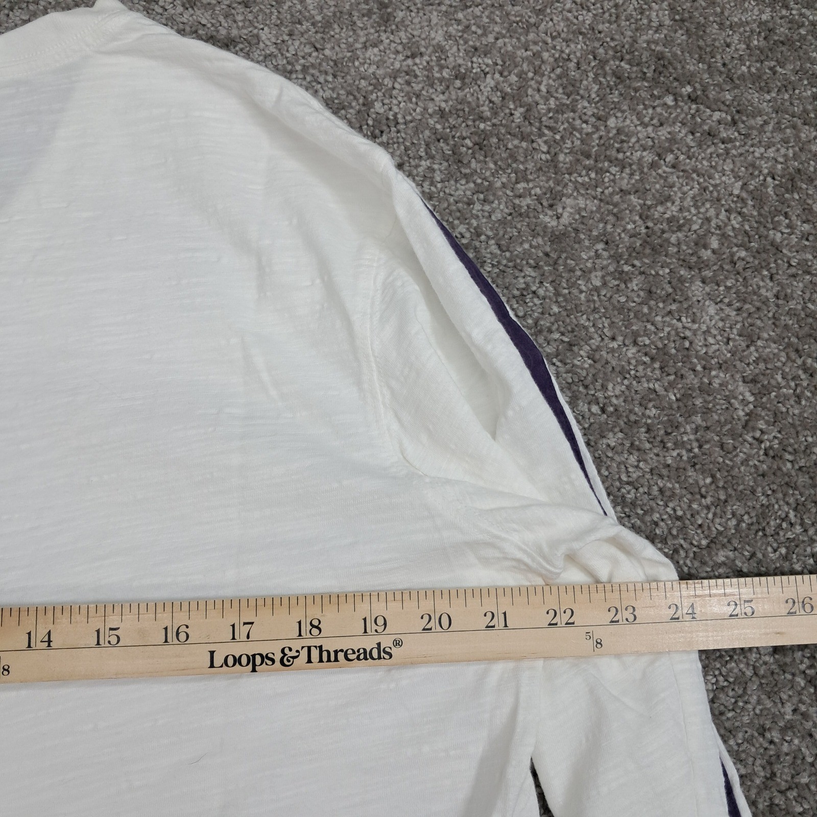 Tommy Hilfiger Mens White Graphic V-Neck Long Sleeve Trim Fit Tee Shirt Large gallery