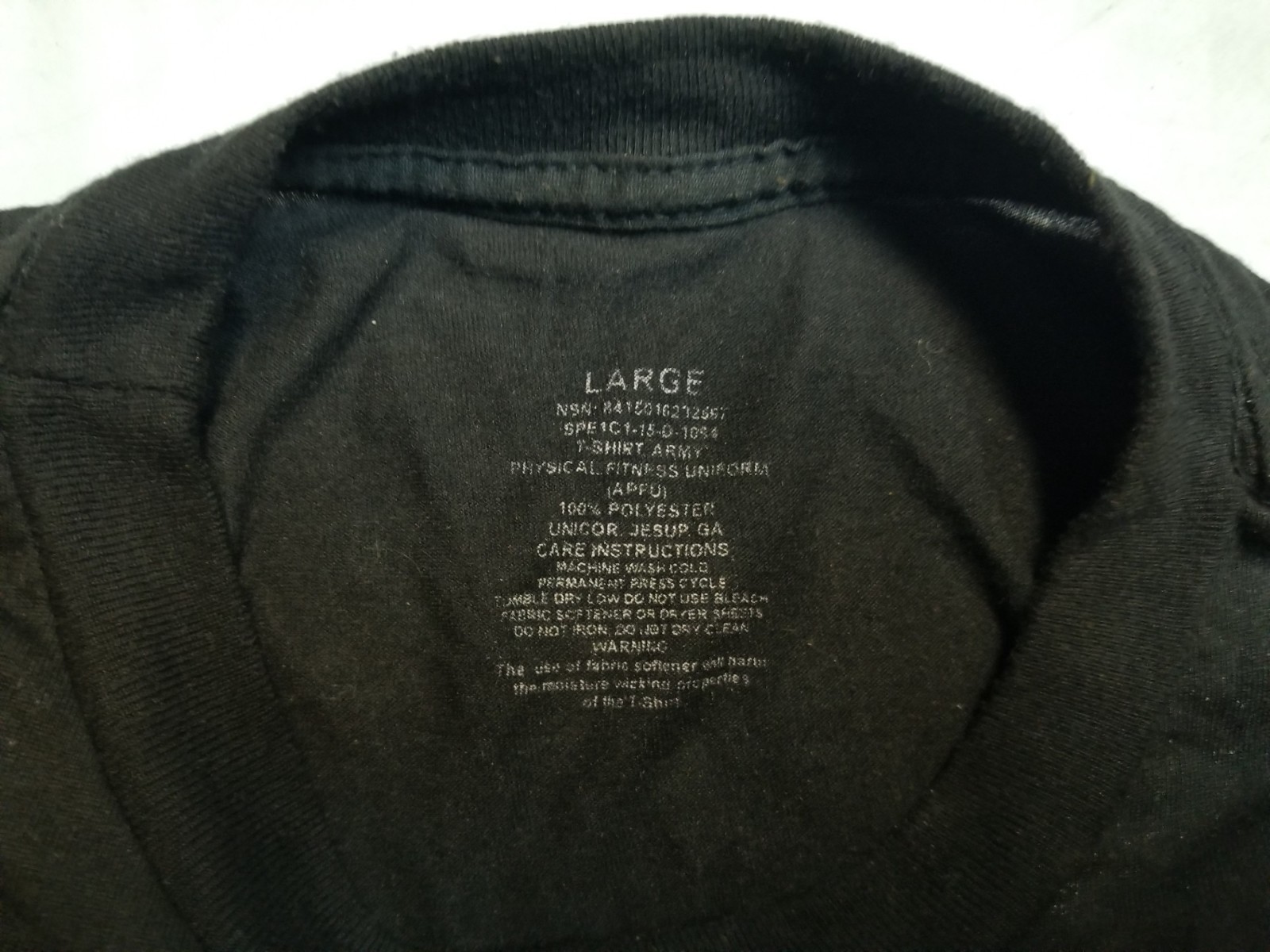 US Military Army Physical Fitness Uniform Short Sleeve Shirt Black Large EXC gallery