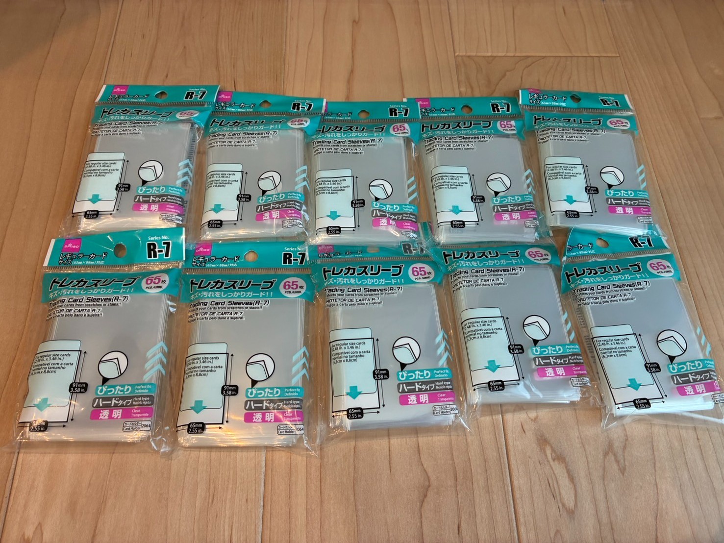 10 Pack Daiso Trading Card Sleeve R-7 Regular Size 65 Sleeves each for Pokemon