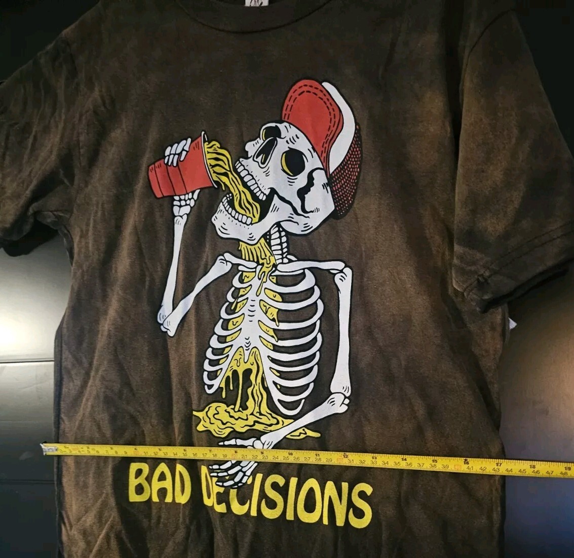 Bad Decisions T-shirt Dyed Short Sleeve Crew Neck Active Apparel Skeleton gallery