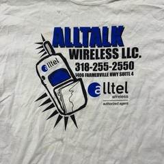 Vtg Cell Phone Shirt Alltalk Wireless Adult L White Alltel Y2K Crewneck