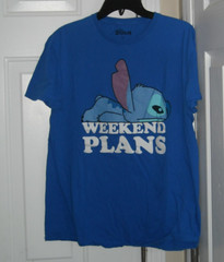 Stitch, Weekend Plans, Tee Shirt, Blue, L Men’s T-Shirt, Disney