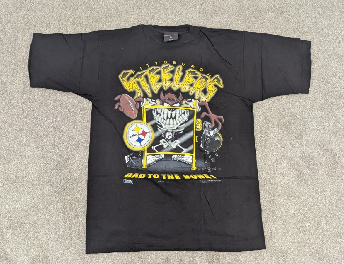 Pittsburgh Steelers Taz T-Shirt Mens L Large New NOS Football Black 1995 NFL