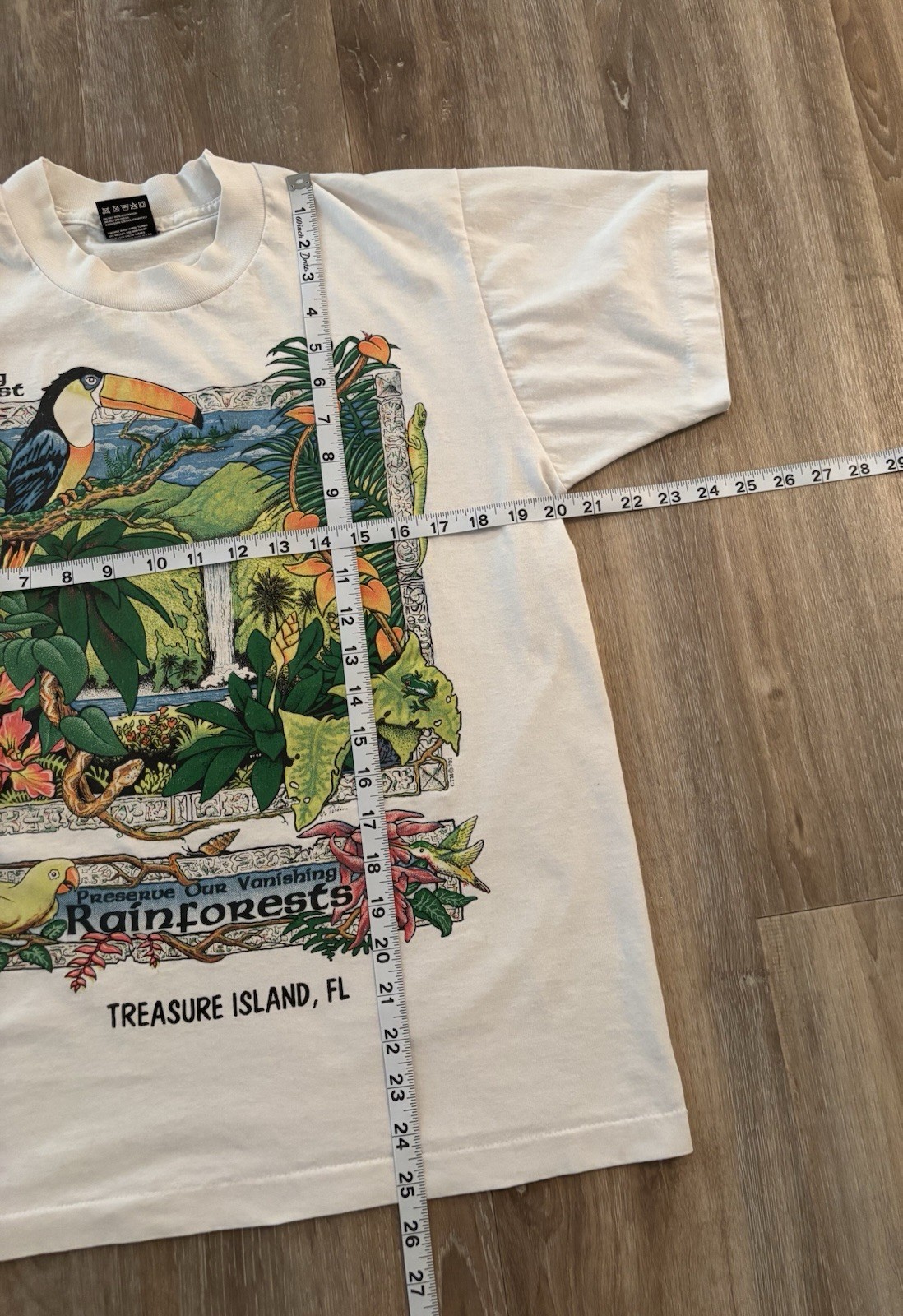 The Living Forest Vintage 90s Single Stitch Treasure Island Toucan T-shirt gallery