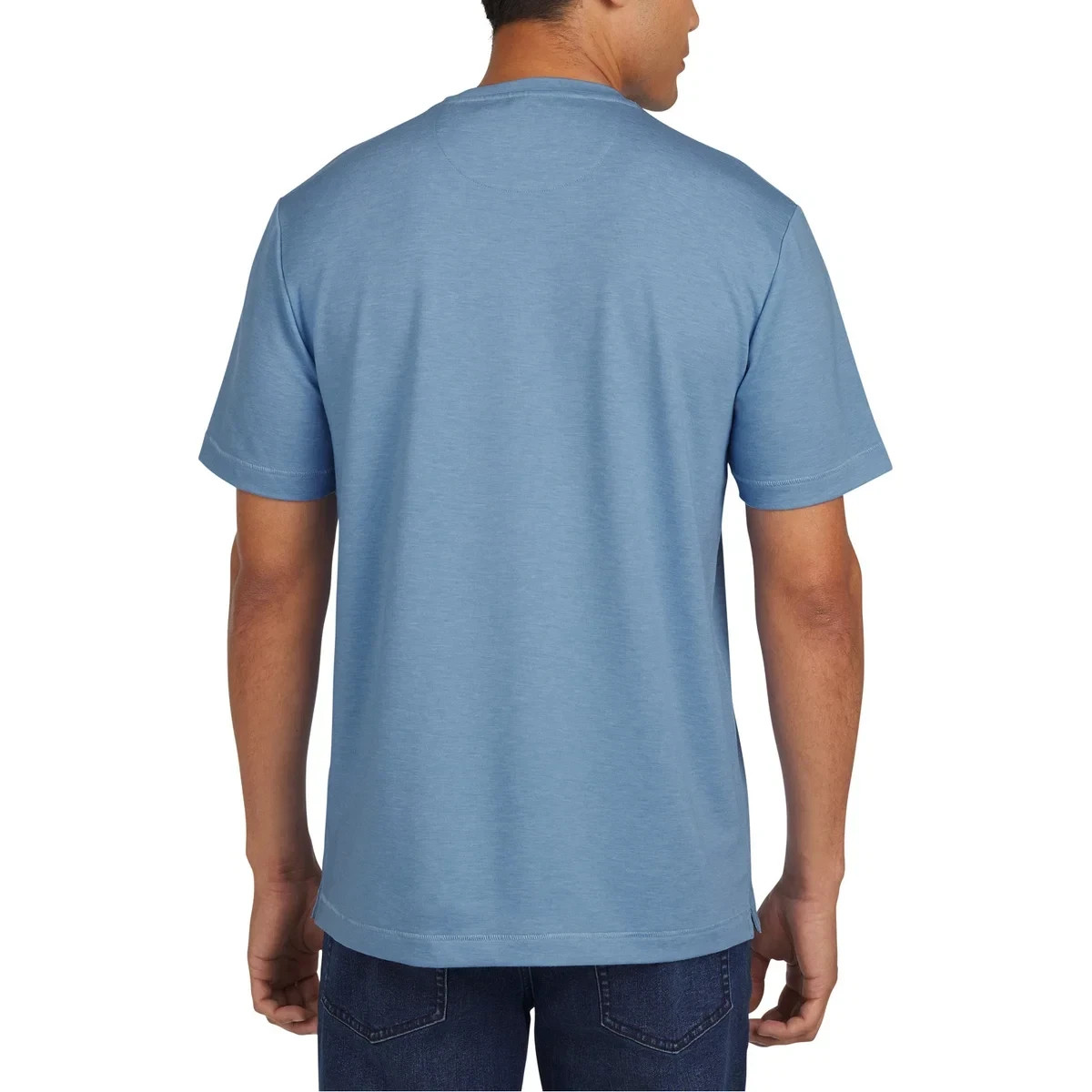 Lands' End Men's Classic Fit 4-Way Stretch Tee, Blue, Size S gallery