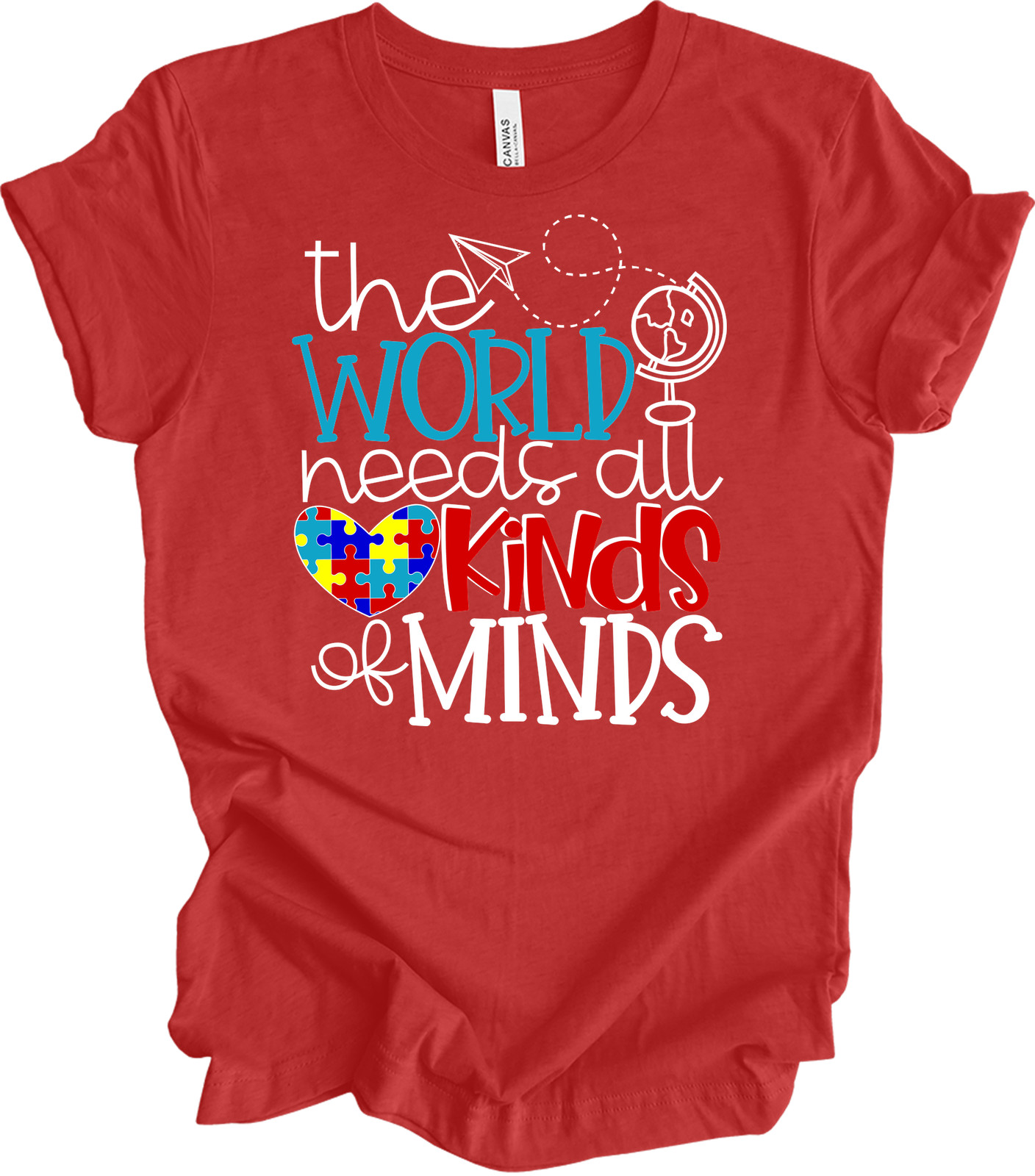 The World Needs All Kinds of Minds Autism Awareness Tee gallery