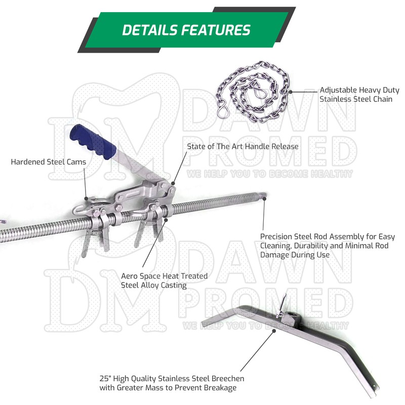7 Pcs Calf Puller OB Handle & OB Chains Cattle Birthing Delivery Complete Set