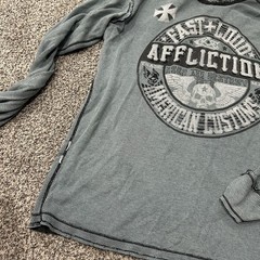 VTG Affliction Reversible Thermal | Winged Eagle & Cross | Y2K Grunge | Size XXL