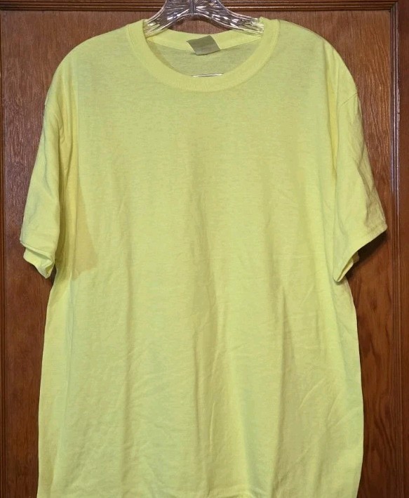 Hanes Ecosmart Short Sleeve T-Shirt Yellow sz Large 5170 LOT of 4 gallery