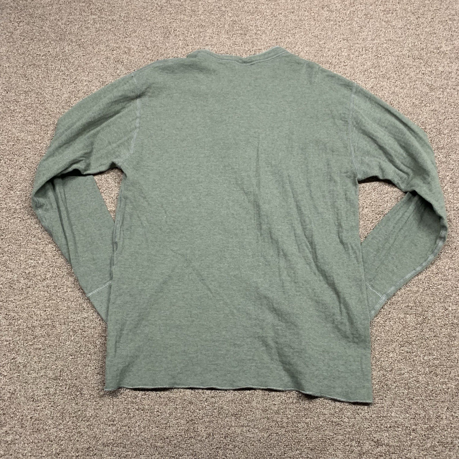 L.L.Bean Henley Shirt Mens Large Tall River Driver Green Long Sleeve Wool Blend gallery