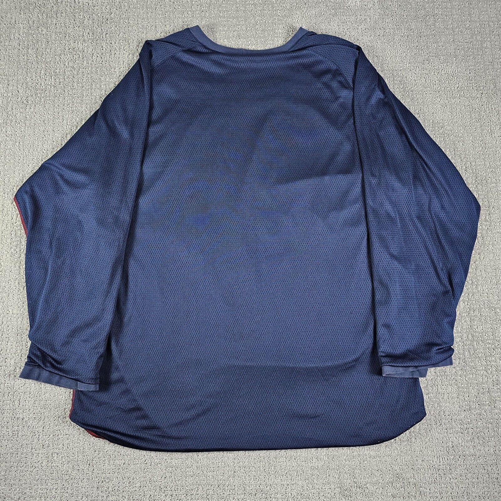 VTG Nike Reversible Long Sleeve Shirt Mens XL Blue Center Swoosh Y2K Spellout gallery