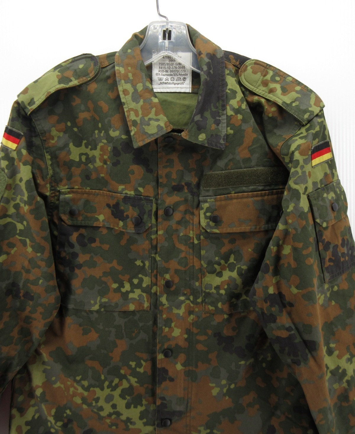 German Bundeswehr Shirt Large Green Flecktarn GR7 Field Camo Military Surplus gallery