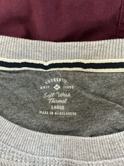 Member’s Mark Men’s Large Soft Wash Thermal Shirt Waffle Knit Grey Heather L