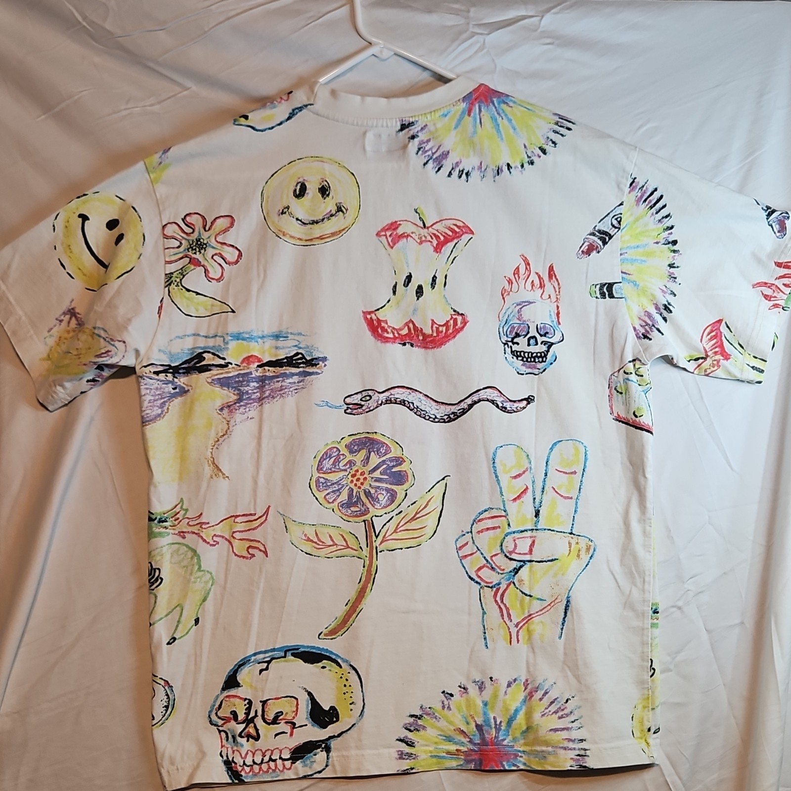 MARKET Smiley Graphic Logo Print Crew Neck Short Sleeve T-Shirt White L gallery