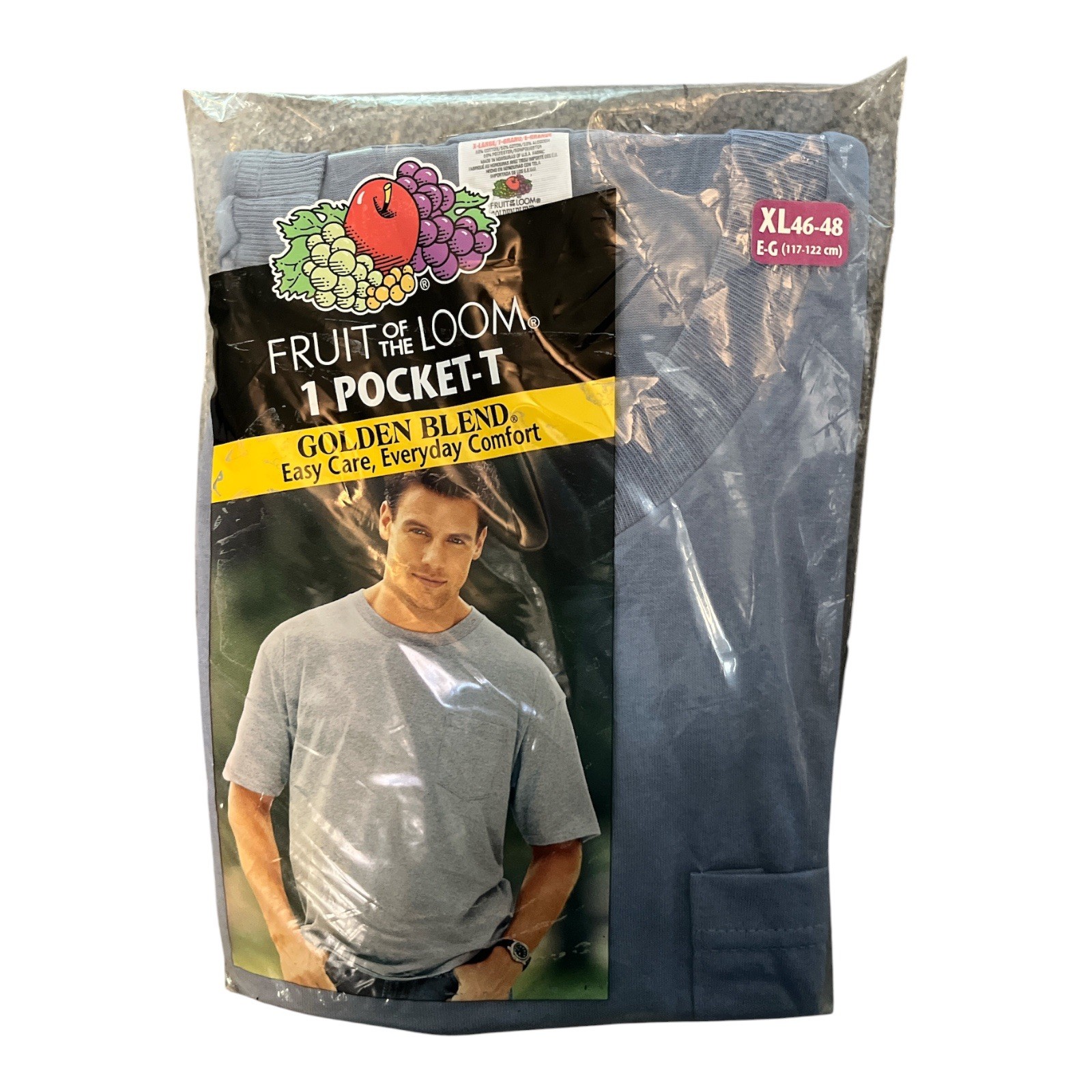 Fruit of the Loom 1 Pocket T-Shirt Blue Size XL 46-48 Golden Blend 2001 T1 gallery