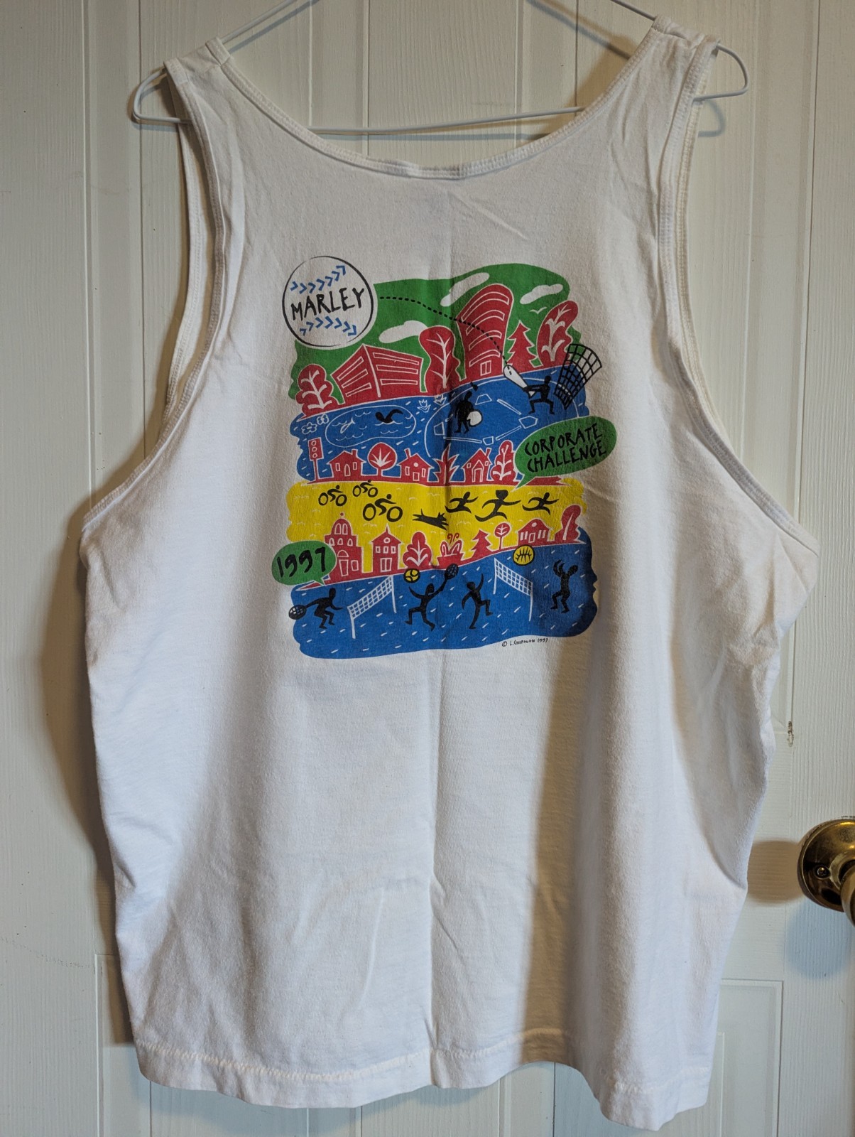 Vintage 90s Single Stitch Hem Marley 1997 Corporate Challenge Tank Top Unisex gallery