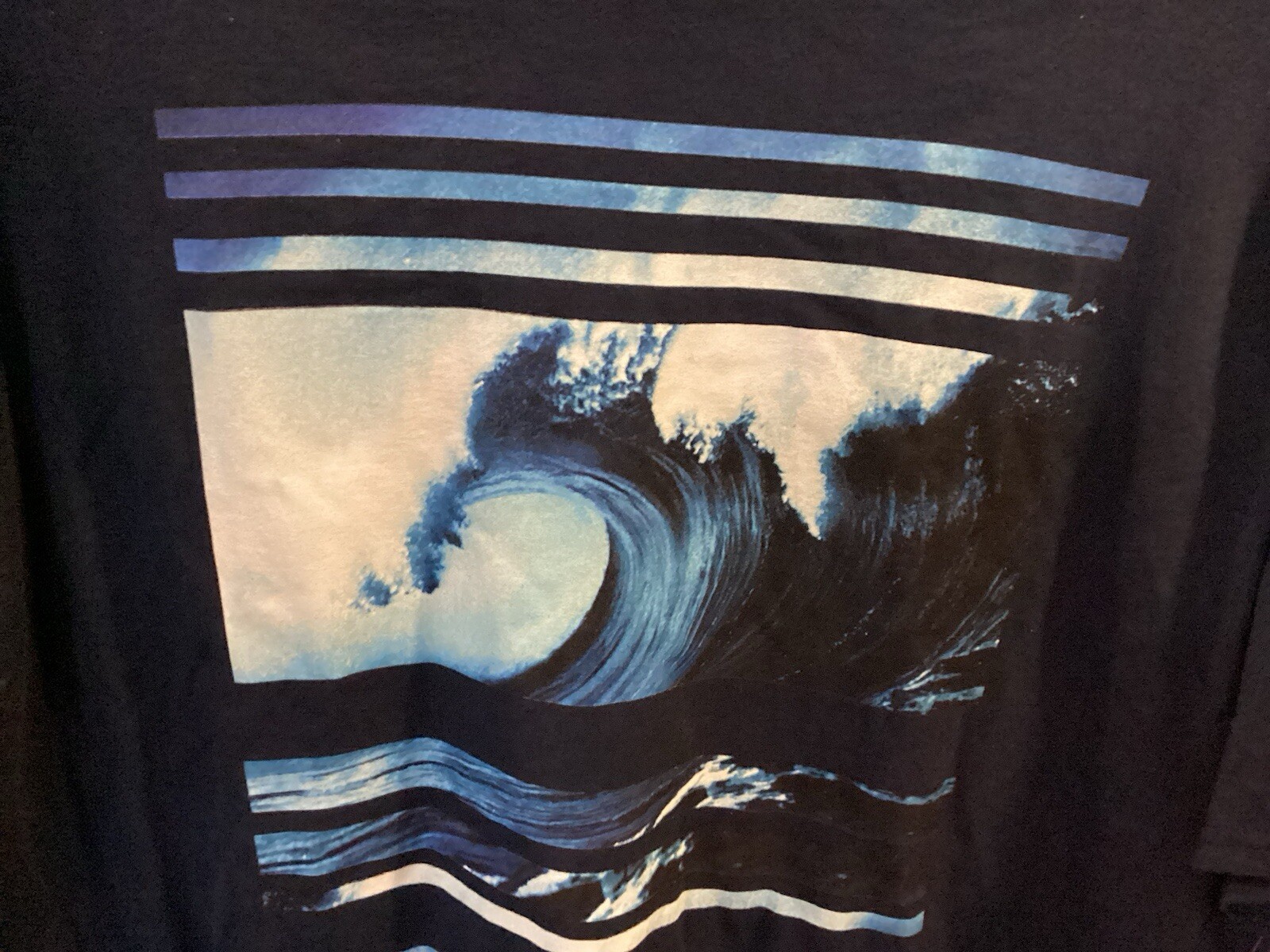 NWT HANG TEN Navy Blue Ocean Waves Surfing S/S T-shirt SZ XL - Cool gallery