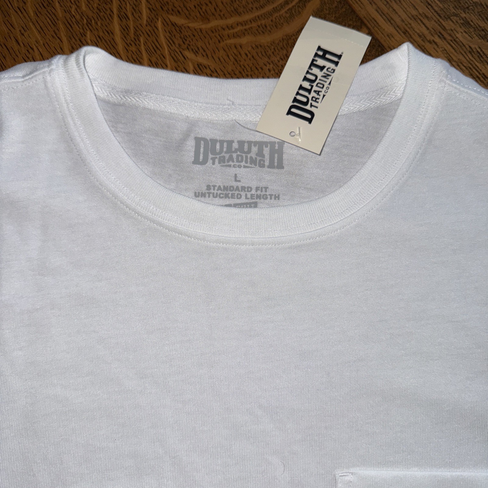 Duluth Trading Co.Men’s 40 Grit L Standard Fit Untucked Length White T-Shirt NWT gallery