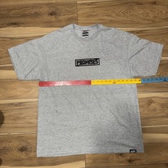 Broken Promises Devil Graphic T Shirt Mens XL Gray Japanese Text Streetwear NWOT