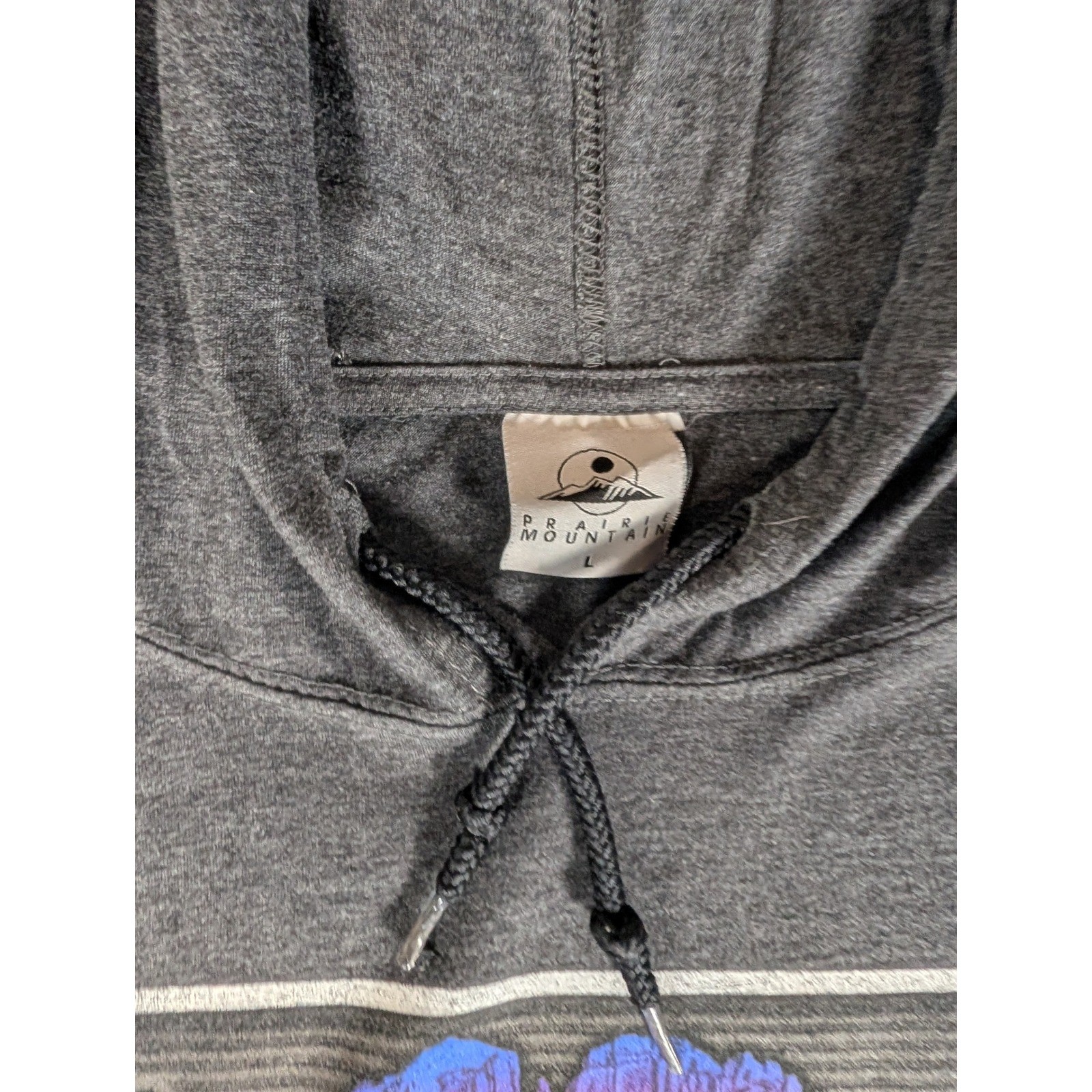 Prairie Mountain Sedona Arizona Sunset Graphic Long Sleeve Hooded T-Shirt Gray gallery