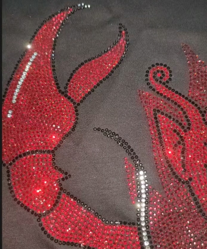 New Men Luxury Scorpion Rhinestones Fashion Black T-Shirt High Quality gallery